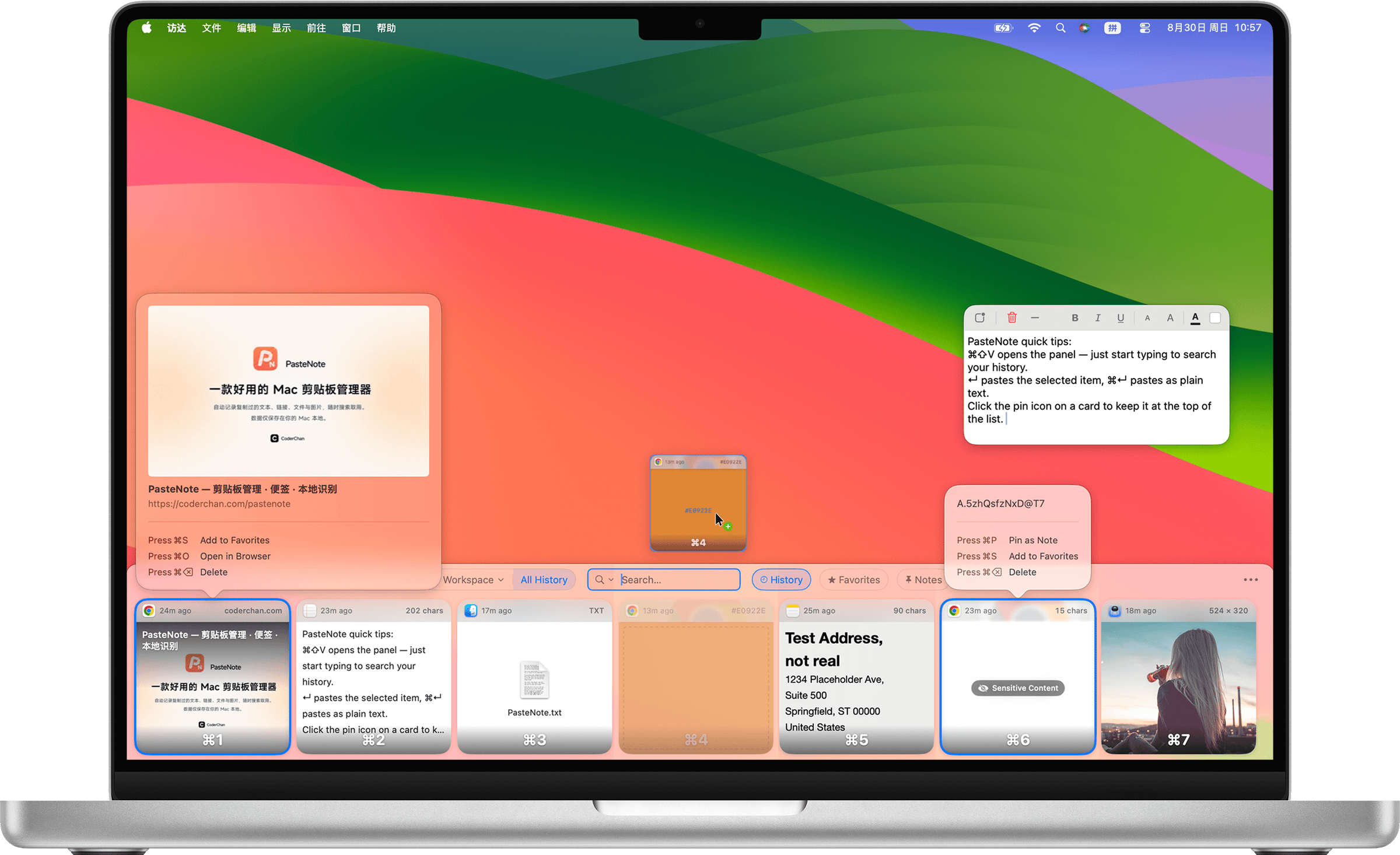 PasteNote screenshot